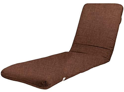 TIENDA EURASIA - Cojín para Tumbona de Jardín, Relleno de Fibra Acolchada, Funda de Tela Lavable con Cremallera, Cojines para Tumbonas (170 x 50 x 6 cm, Marron)