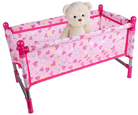 Baby Puppe Kinderwagen, Puppenbett Puppen Zubehör, Babypuppenwagen Set, Babypuppenzubehör, Rollenspielspielzeug, Kinderwagen, Schaukel, Schaukelstuhl, Hochstuhl, Bett