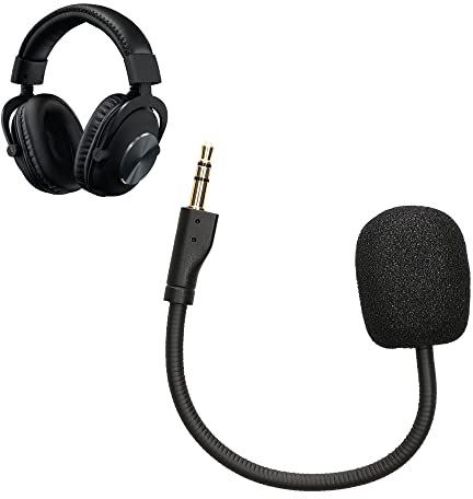 kwmobile Microfono Ricambio Cuffie Gaming Compatibile con Logitech G Pro X Cuffie - Jack 3,5mm - Cavo 10 cm - nero