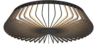 Inspired Mantra Fusion Himalaya Himalaya Techo redondo de 53 cm (solo luz), LED de 56 W, 2700-5000 K blanco sintonizable, 2500 lm, control remoto, negro, 3 años de garantía