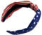 FOMIYES American Flag Knotted Headband Independence Day USA Patriotic Stars Stripes Twists Hair Accessories Wide Knot Holiday Fashion Holiday Hair Hoop for Women 4th of July present