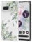 RALEAVO Compatible with Google Pixel 7a Clear Floral Case Girly Soft Slim Bumper Case with Flower Pattern for Pixel 7a-Leaf Pattern