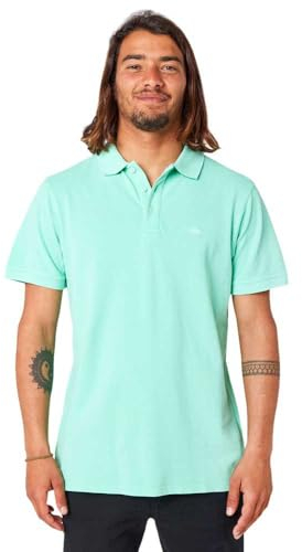 RIP CURL Verblasstes kurzärmeliges Poloshirt in Yucca, Yucca, L