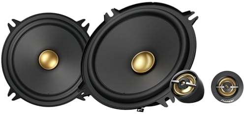 Pioneer TS-A1301C 13 cm 2-Weg-Komponentenlautsprecher Set mit 2 Lautsprechern (je 300 W max., 50 W Sinus), kraftvoller Klang, hoher Wirkungsgrad, 54 mm Einbautiefe, 121 mm Einbauausschnitt, mit Gitter