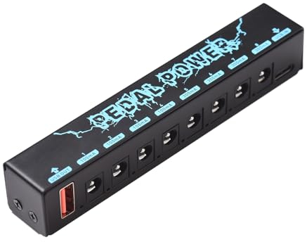 YIWENG Stromversorgung für Gitarrenpedale,Netzteil für Gitarreneffektor,8 isolierte DC-Ausgänge,isolierte Stromversorgung,USB-Eingang 5 V,2,1 A und 8 DC-Ausgang 9 V und 1 USB-Ausgang,Guitar Effector P