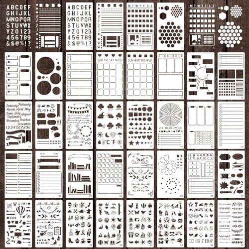 Tagebuch-Schablonen für Bullet Dot Journaling Notebook Scrapbook, 10,2 x 17,8 cm, Planer-Schablone, DIY, Zeichnungsvorlagen, Zubehör, Zubehör für Planer, Karten, Dekorationen (Journal)
