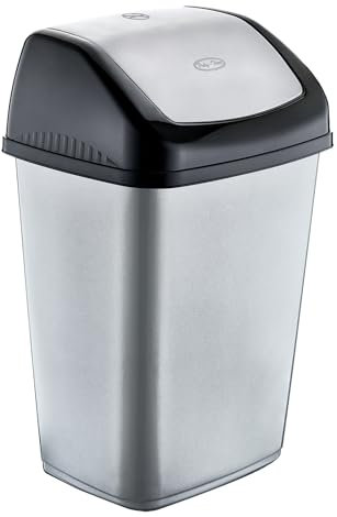 Best House 20 Litres Swing Bin For Home Garden Kitchen Office and Bathroom Rubbish Recycle Plastic Waste Bin, Trash Can Dustbin with Swing Lid (Pack of 2)