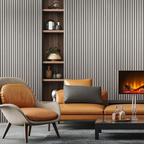 Fuse Acoustic Wooden Wall Panel in Grey Oak, 240cm x 60cm (2 Pack)