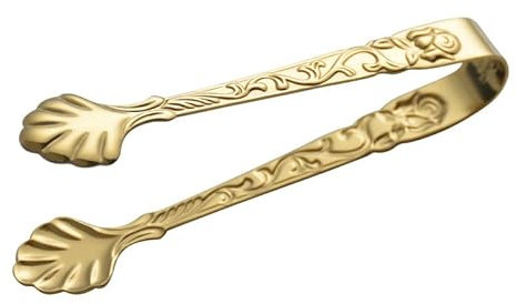 Gold Mini Serving Tongs, Vintage Rose Relief Handle Ice Cube Clips Sugar Tongs, Stainless Steel Sugar Cube Tongs,for Tea Coffee Appetizers Desserts，Tongs，Sugar Tongs