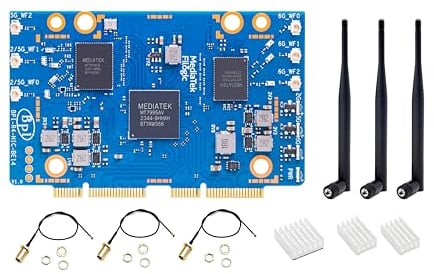 Banana Pi BPI-R4 WiFi 7 Wireless Dual-Band WiFi Router Board OpenWRT, MediaTek MT7988A (Filogic 880) SoC, unterstützt 2X 10GbE SFP und 4X GbE Gigabit Ethernet für NAS Smart Home Gateway (WiFi7 NIC)