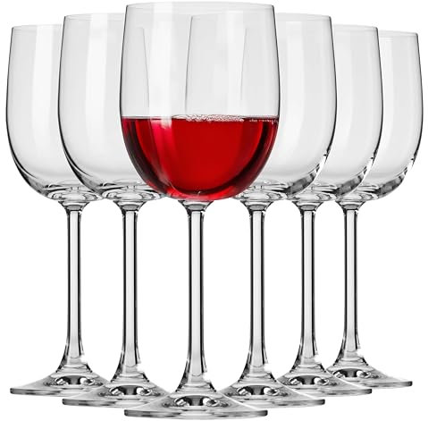Krosno GEMA Bicchieri da vino bianco e rosso | Set di 6 bicchieri | 340 ML | per casa, ristorante e feste | lavabile in lavastoviglie