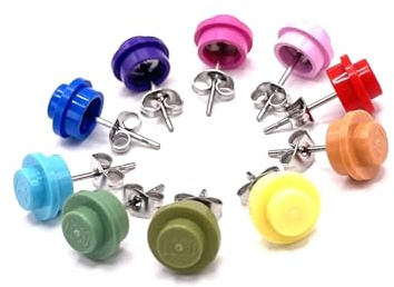 handgefertigte Ohrstecker 3er Set INDIVIDUELL aus Bricks