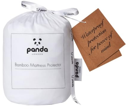 Panda Bamboo Mattress Protector - UK Single | Waterproof, Ultra-Thin & Durable Cover Pad | Light & Breathable | Hypoallergenic & Anti-Bacterial | Soft on Skin | Bedding Essential | No Noise