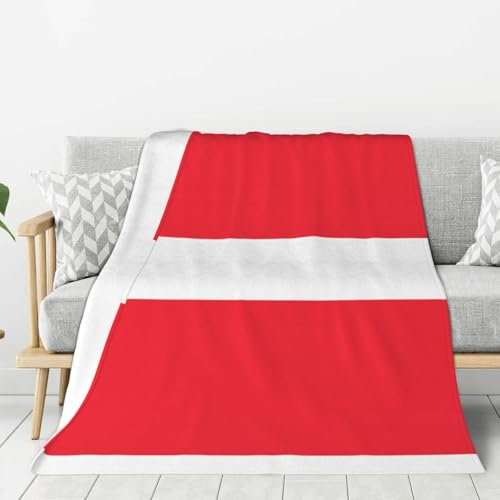 Flanelldecke mit Österreichischer Flagge, 127 x 101,6 cm, weich, leicht und langlebig, für Bettwäsche und Reisen