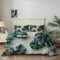 JSCWDET Bettwäsche Set, 3D Grüne Monstera-Blätter Design Mikrofaser Bettwäsche-Sets 3teilig mit Reißverschluss, Marmor 100% Baumwolle, mit Bettbezug und Kissenbezug 135x200cm