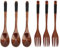 Ensemble de cuillères et fourchettes en bois, ensemble de cuillères et fourchettes de style japonais, argenterie en bois, cuillères à soupe en bois, ustensiles de cuisine en bois,