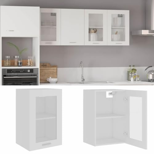 Myheimly Küchenschrank,Unterschrank Küche, Küchenmöbel, Küchenzeile,Standschrank Küche,Wandschränke,Aufbewahrungsschrank Hängeglasschrank Weiß 40x31x60 cm Holzwerkstoff