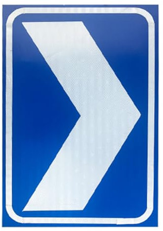Segnali stradali a freccia Chevron da 16 x 24 segnaletica riflettente in alluminio segnaletica con simbolo a freccia grande segnali a freccia utilizzati per comunicare(blue)