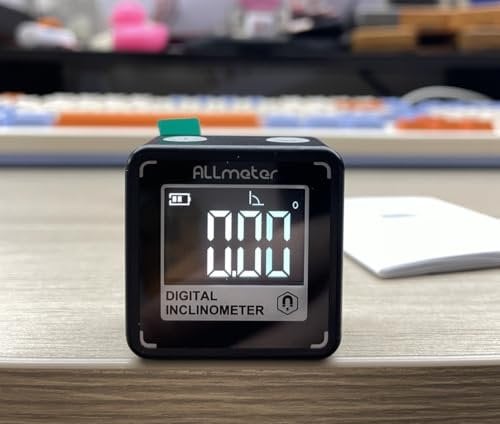 ALLmeter Digitaler Winkelmesser 4×90°, VA Display, Magnetfuß, V-Nut, USB-C, Kompakte Wasserwaage mit Neigungsmesser, ideal für Handwerk, Bau und DIY