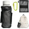 Flaschenhalter Rucksack, Verstellbare Wasserflaschentasche, mit Karabiner Faltbar Mesh Flaschenhalter, Getränkehalter aus Nylon, für Reisen Angeln Jagd Wandern Outdoor-Aktivitäten(Schwarz)