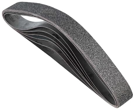 VEVOR Sanding Belts, 2 x 42-inch Belt Sander Sanding Belts, 6 PCS (Each of 36 40 60 80 100 120 Assorted Grits) Silicon Carbide for Knife Sharpening, Metalworking, Composites, Plastic Finishing
