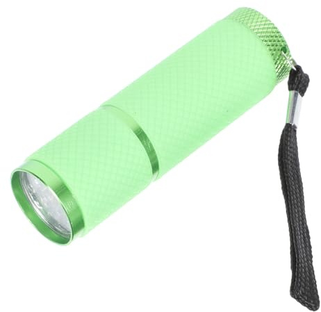 LOORGVEL UV LED Taschenlampe Grün Nagelkunst Kleiner Nageltrockner Handlampe aus Aluminiumlegierung für Nagelstudio Heimwerker Gelddetektion und Reisen