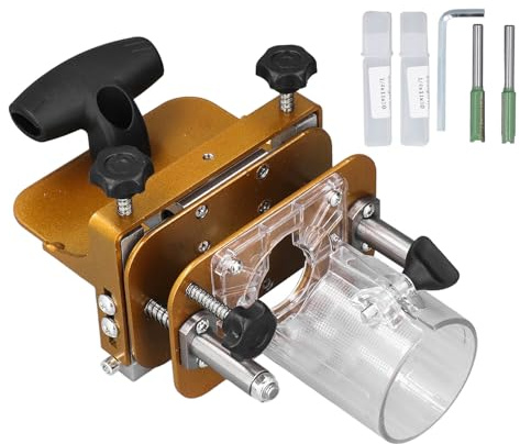 Mortasatrice 2 in 1, Localizzatore di scanalature per fresatrice per legno, Mortasa e tenone regolabili in acciaio inossidabile con personalizzazione larghezza profondità altezza,