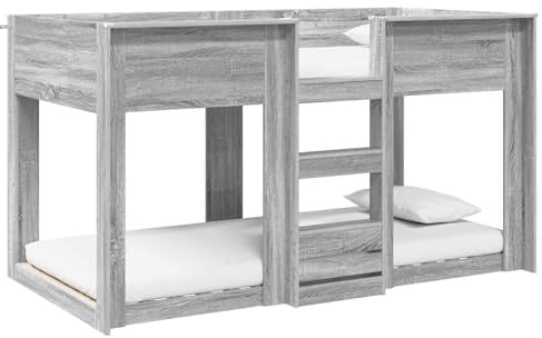 vidaXL Etagenbett für Kinder Graues Sonoma 80 x 200 cm Holzwerkstoff, Moderner, rechteckiger Etagenbett-Rahmen, stylische Möbel für Kids, platzsparend und kompakt