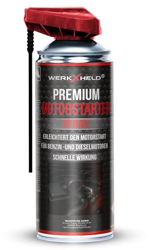 WerkXheld Motorstarter Spray 400ml – Starthilfespray & Startpilot für 2-Takt & 4-Takt Motoren | Starterspray für Rasenmäher, Autos, Motorräder & mehr