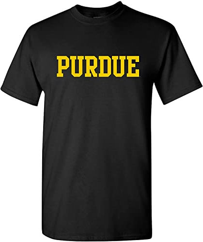 NCAA Purdue Boilermakers Basic Block, Team Color T Shirt, Purdue Boilermakers Black, S