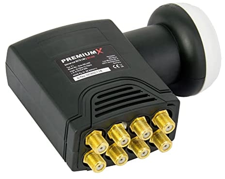 Premium X Deluxe Octo LNB - 8Fach - für 8 Teilnehmer - 4K Full HD - mit Wetterschutz und LTE Filter Digital 8-Fach für Satellitenschüssel TV Fernseher SAT Receiver - Höchste Frequenzstabilität