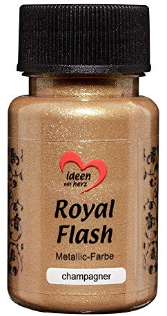 Ideen mit Herz Royal Flash, Acryl-Farbe, metallic, mit feinsten Glitzerpartikeln, 50 ml (champagner/gold)