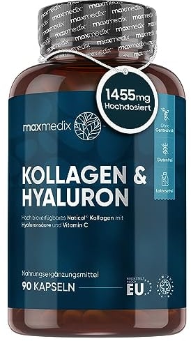 Meeres Kollagen Komplex - 1200mg Hydrolysierte Fischkollagen Peptide - Mit Hyaluron, CoQ10, Vitamin C, Zink - 120 Collagen Hyaluronsäure Kapseln - WeightWorld