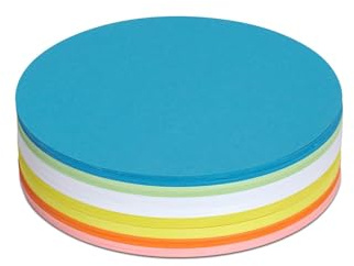 MAUL Moderationskarten rund bunt weiß blau gelb grün orange rot 250 Stück | viel Platz für Ideen, griffiges 150 g/m² Papier, blanko für Skizzen und Notizen, klare Struktur in Meetings