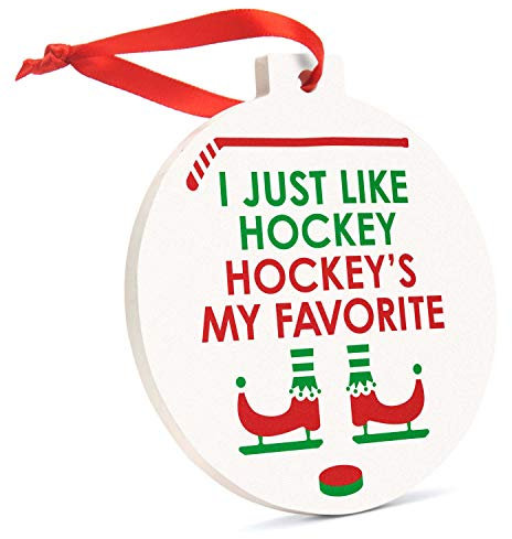 ChalkTalkSPORTS Porzellan-Hockey-Weihnachtsdekoration | Hockey's My Favorite
