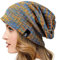 VECRY Damen Lässige Mütze Stricken Baskenmütze Gerippte Schädelkappe Winter Sommer Hüte (Multi Blau)