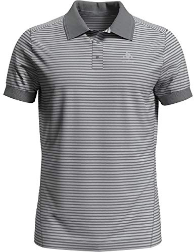 Odlo Herren Polo Shirt Nikko Dry, odlo Concrete Grey - odlo Silver Grey - Stripes, S