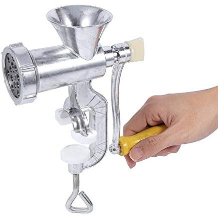 Tritacarne, insaccatrice manuale, tritacarne domestico in lega di alluminio in acciaio inox, per la cucina domestica dell'hotel del ristorante che fa la salsiccia di pesce di maiale