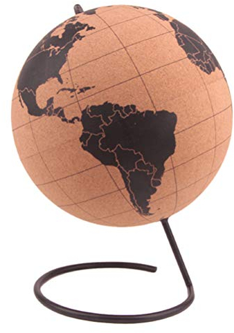 Kork Globus zum Pinnen Mini Cork Globe Kork Weltkarte mit Pins zum Festhalten der Reise halten Sie ihre Reisen Abenteuer Erinnerungen 15cm