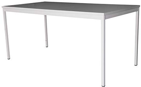 Szagato Schreibtisch (Stahl) LxB: 180x80 cm, lichtgrau, Marke (Arbeitstisch, Bürotisch, Druckertisch Büro-Möbel Arbeitszimmer Computertisch großer Schreibtisch Home-Office Büro-Schreibtisch)