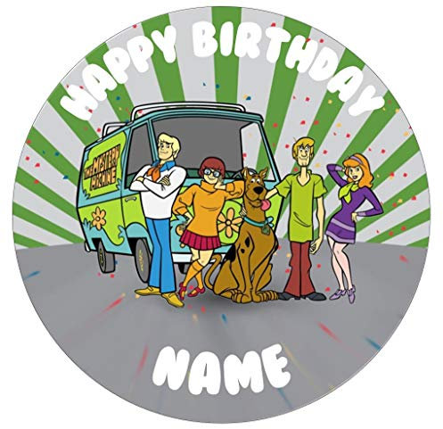 Cartoon Inspired Edible Icing Cake Topper Precut - Personalised (1. Round 7.5 inch)