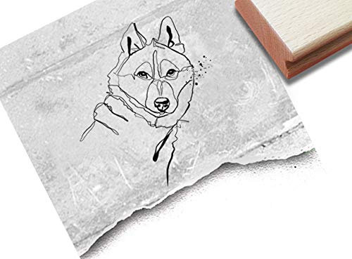 Stempel Husky Wolfshund - Tierstempel Tier Wolf Hundestempel Karten Basteln Kunst Deko Scrapbook Art Journal Geschenk Geburtstag - zAcheR-fineT