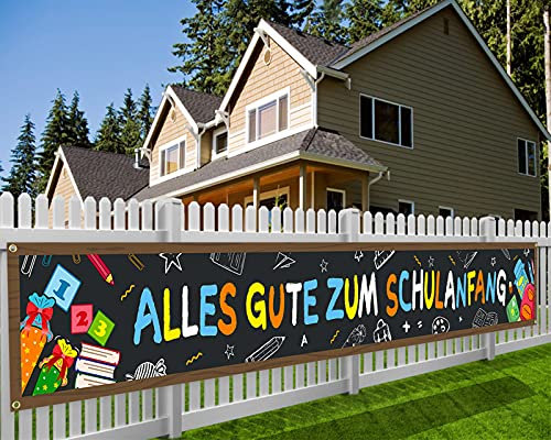 HOWAF Alles Gute Zum Schulanfang Banner Einschulung Deko Stoff Banner Einschulung Schuleinführung Deko für Schulkind Deko Einschulung Junge Mädchen 1. Schultag Schulanfang Deko, 270×35cm