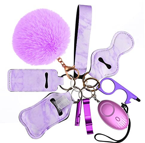 Ankilo Safe Sound Lot de 10 porte-clés d'autodéfense pour femmes et enfants, accessoires de porte-clés de sécurité, avec alarme personnelle