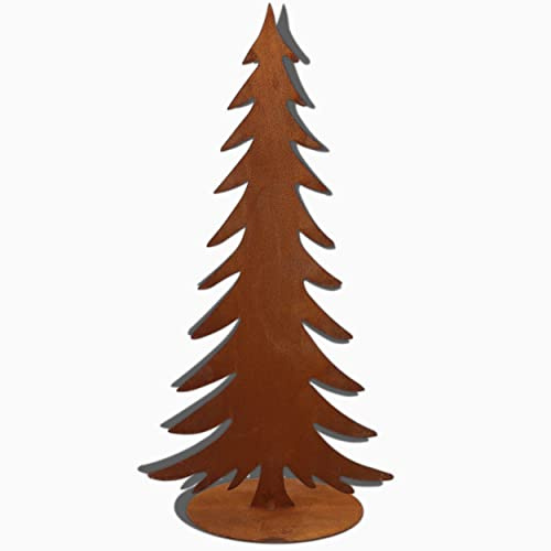 Rostikal Tannenbaum Metall Rost 17 cm, Mini Weihnachtsdeko Tischdeko | Cortenstahl fertig gerostet, Weihnachtsfiguren, drinnen und draußen, handgemacht in Bayern, Fensterdeko im Landhausstil
