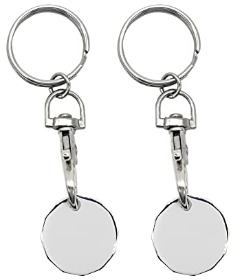 Desenda 2pcs Trolley Token Coin Keyring Cart Trolley Locker Key Trolly Shopping UK New £1 Coin Shape 12 Sided for Leisure Centre Supernarket Gym