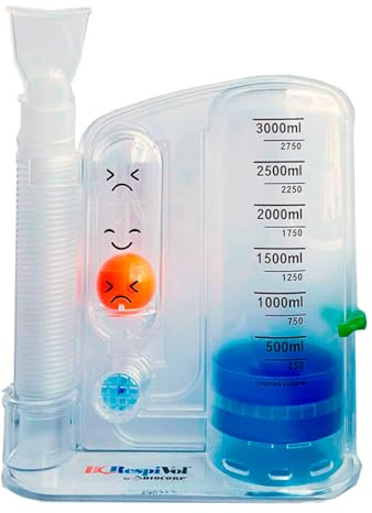 BC Respivol Atemstimulator, 3000 ml, Lungentrainer mit einer Kugel für Physiotherapie und Atemtraining