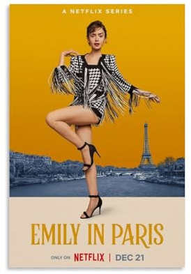 YBRAVO Emily in Paris Series Art Poster Dekorative Malerei Leinwand Wandkunst Wohnzimmer Poster Schlafzimmer Malerei,Wandkunst Bilddruck Moderne Familienzimmer Dekor 08x12inch(20x30cm)