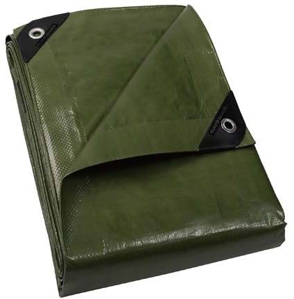 GUARD SHIELD Abdeckplane mit Ösen Wasserdicht 3m x 3m Grün Multifunktionale Polyester-Plane 120g/㎡ Gewebeplane Schutzplane Allzweckplane, Reißfest, UV-stabilisiert