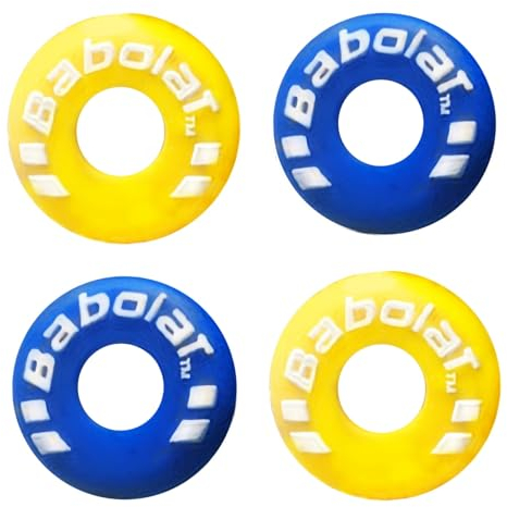 XIXILINRUIYUN Vibrationsdämpfer aus Gummi in Reifenform, langlebig, Tennisschläger, Stoßdämpfer, weiches Tenniszubehör, ideal für Tennisspieler, Blau und Gelb, 4 Stück